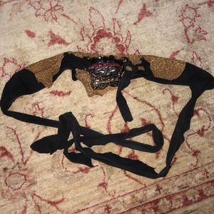 Suede leather ceramic animal print original belt